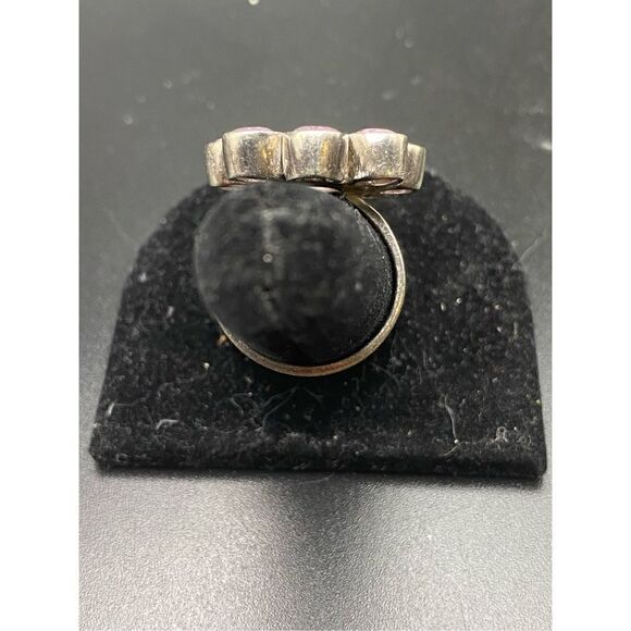 Amethyst large oval and round Cluster Ring size 8 Fine Vintage Jewelry - Picture 2 of 9